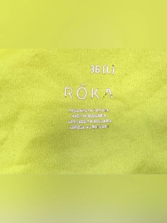 ROKA Elite Triangle Back One Piece Swimsuit Shatter Acid Lime Size Large - Picture 5 of 6